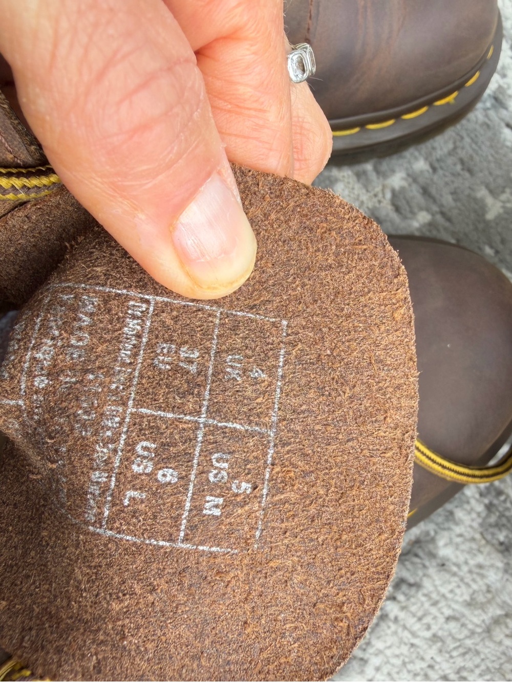 Dr. Martens Brown Leather 8-Eye Lace-Up Boots with Yellow Stitching size 6 women - Picture 5 of 5